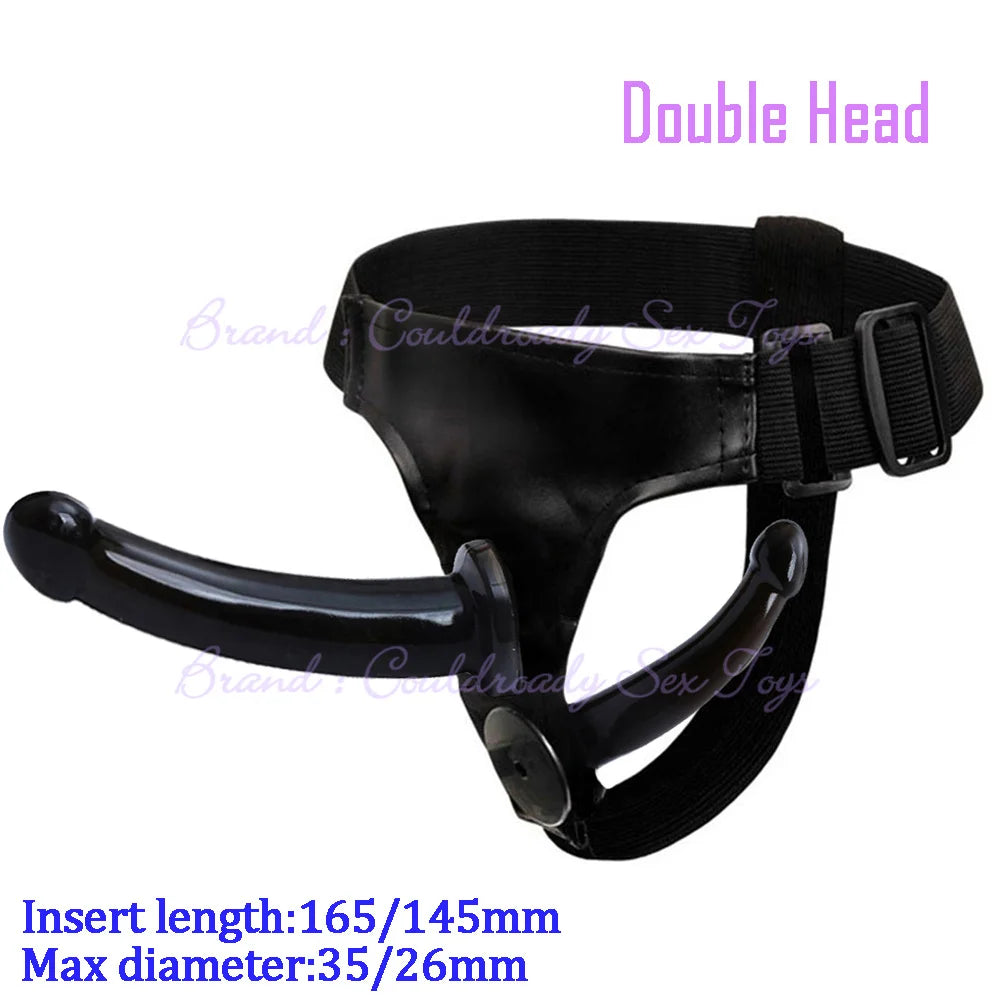 Soft Lesbian Strapon Harness Double Dildo