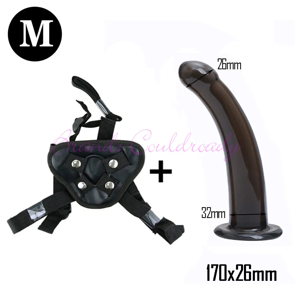 Soft Lesbian Strapon Harness Double Dildo