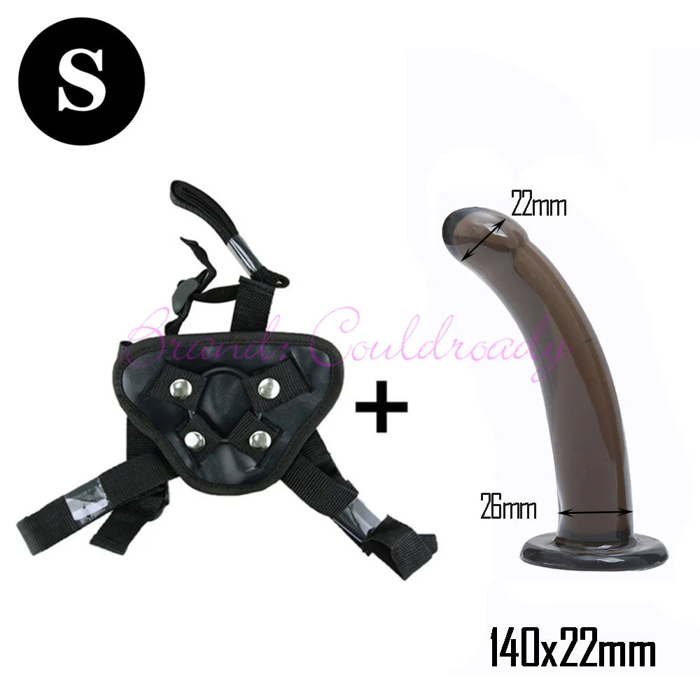 Soft Lesbian Strapon Harness Double Dildo