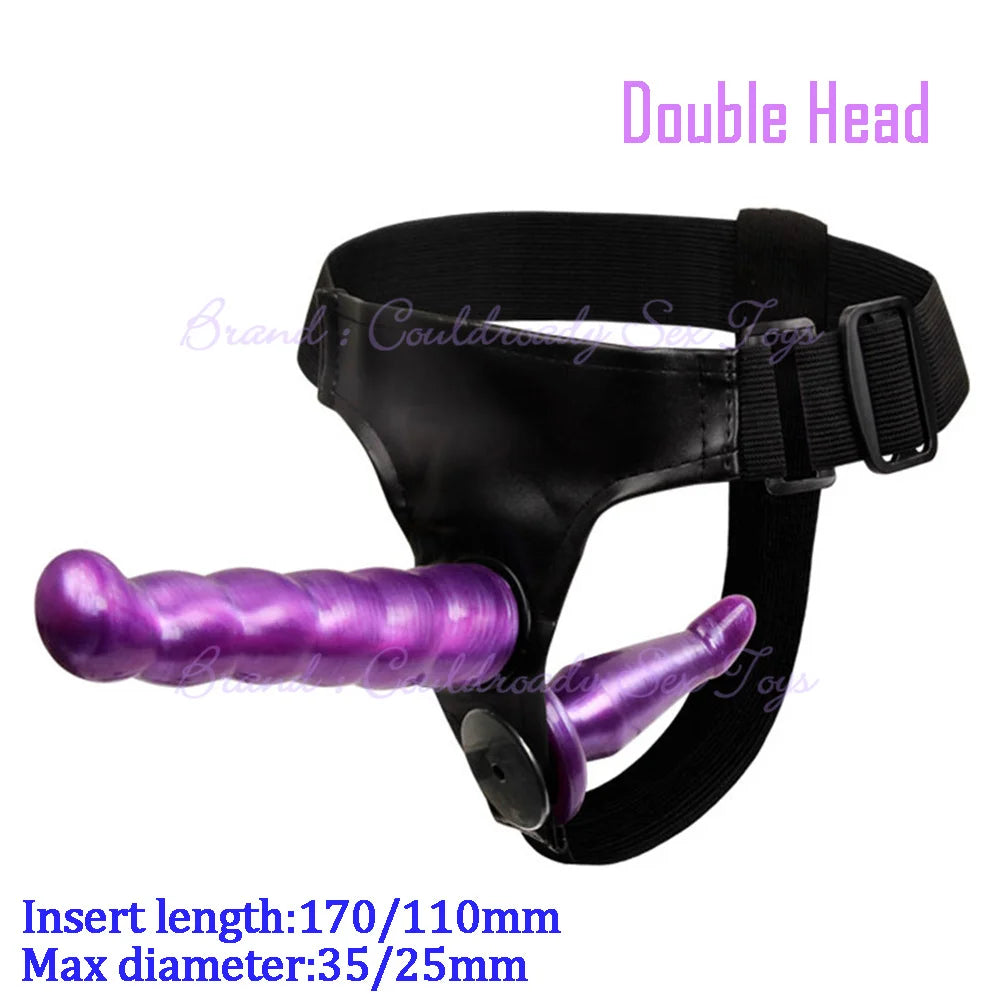 Soft Lesbian Strapon Harness Double Dildo