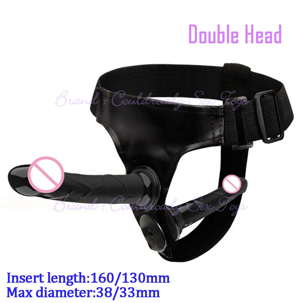 Soft Lesbian Strapon Harness Double Dildo