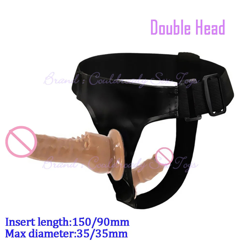Soft Lesbian Strapon Harness Double Dildo