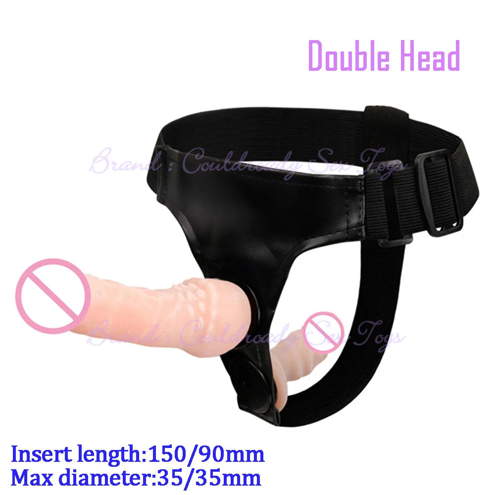 Soft Lesbian Strapon Harness Double Dildo