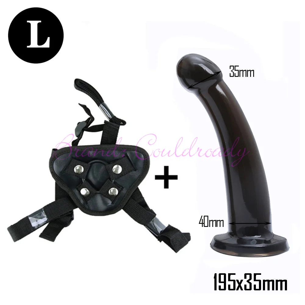 Soft Lesbian Strapon Harness Double Dildo