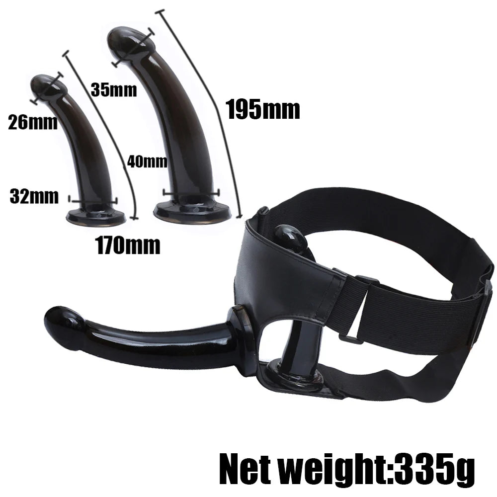 Soft Lesbian Strapon Harness Double Dildo