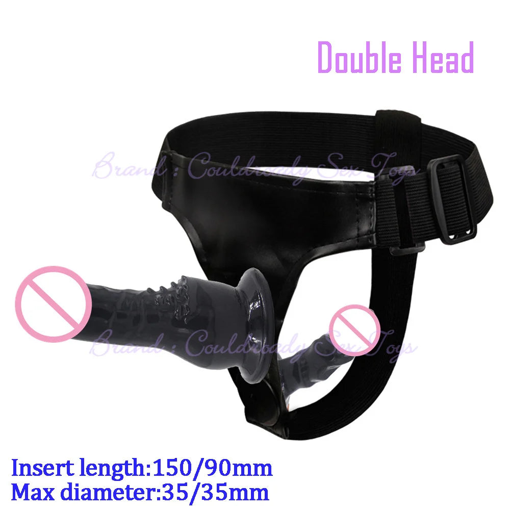 Soft Lesbian Strapon Harness Double Dildo