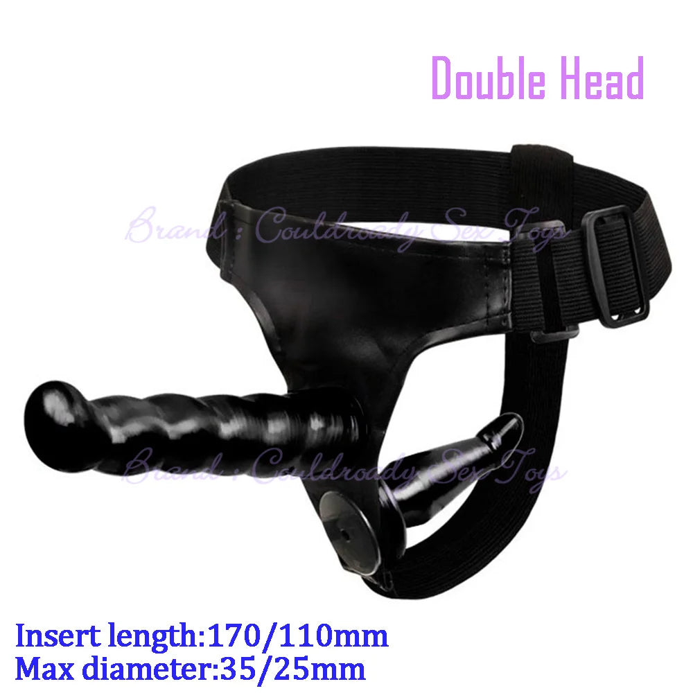 Soft Lesbian Strapon Harness Double Dildo