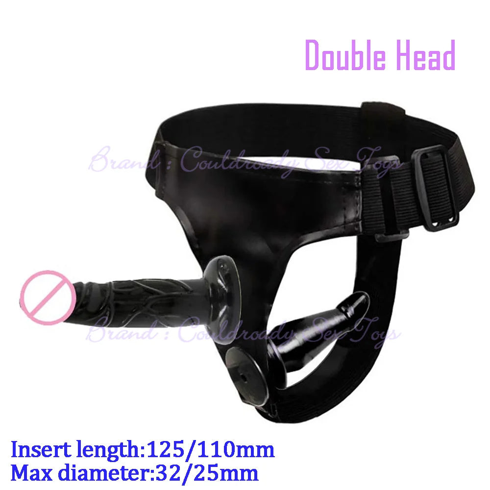 Soft Lesbian Strapon Harness Double Dildo