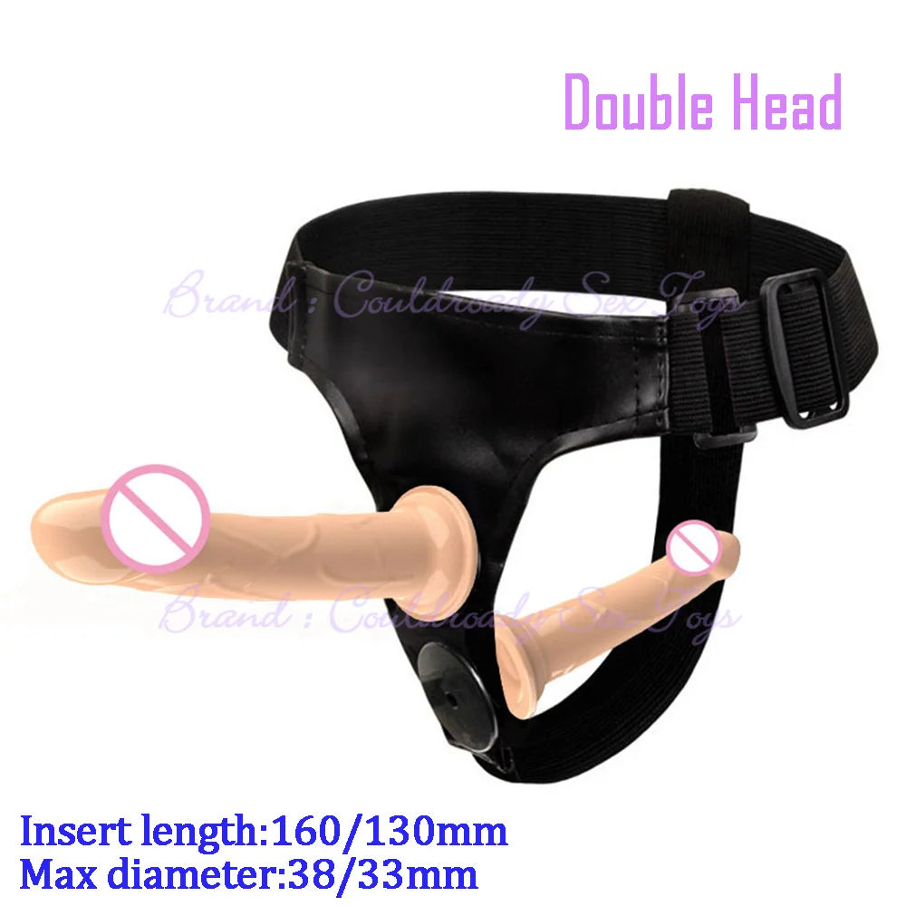 Soft Lesbian Strapon Harness Double Dildo